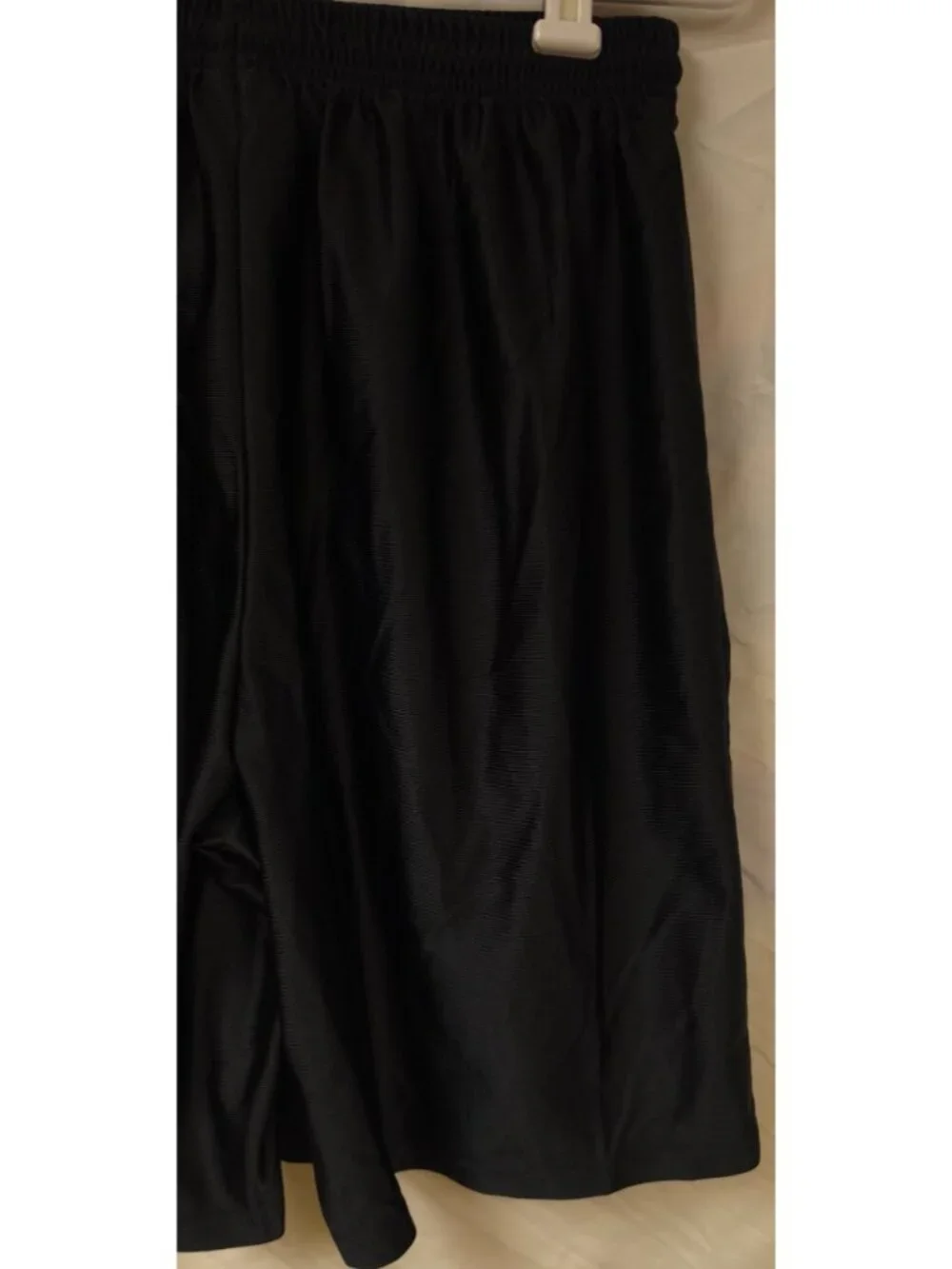 VTG Nike Men (L) Black Baggy Wide Leg Shiny Basketball Shorts Y2K Hip Hop 26X9