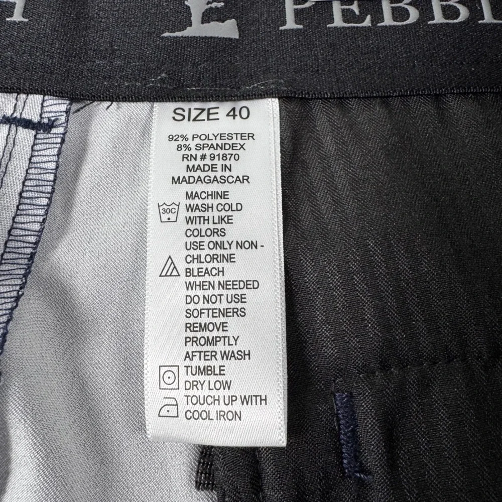 Pebble Beach Performance Shorts Men 40 Navy NEW Herringbone Golf Dry-Lux Stretch