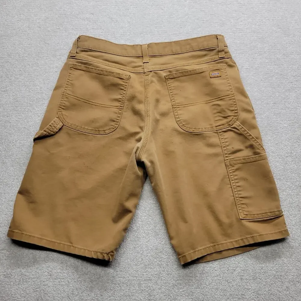 Dickies Mens 32 Brown Carpenter Work Shorts Stretch Utility Regular Fit