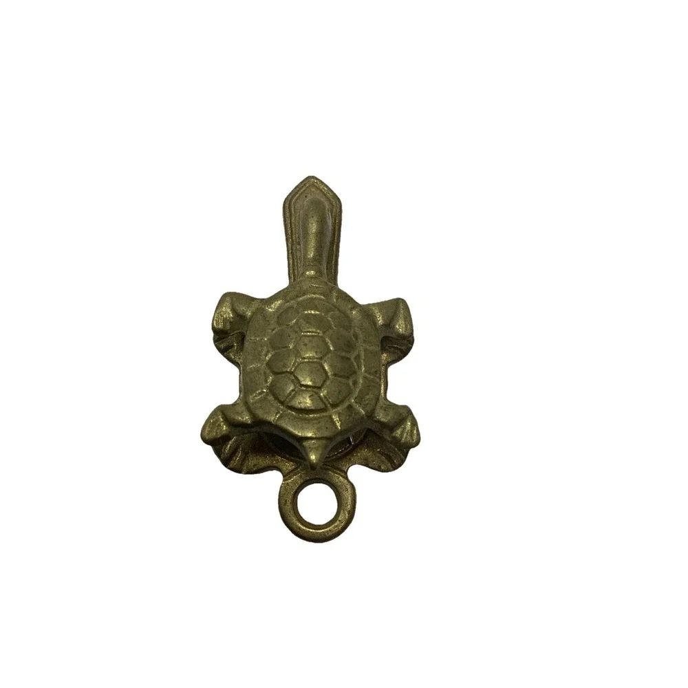 Vintage Solid Brass Turtle Paper Clip Desk Or Wall Paperweight 4