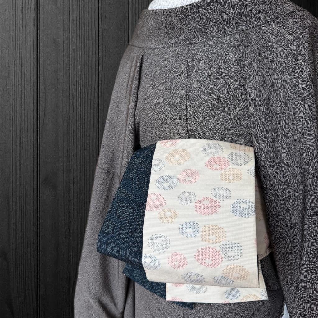 Kimono Fabric* Echigo-Tsumugi and Oshima Tsumugi Adult's Heigobi (Yukata Obi) Half-width Obi Long Size 475cm