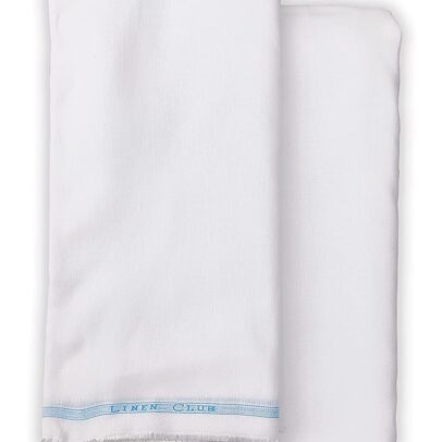linen club shirt and trouser fabrics set white combo