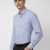 Luthai Mens Unstitched Blue Striped Shirt Fabrics - Image 9