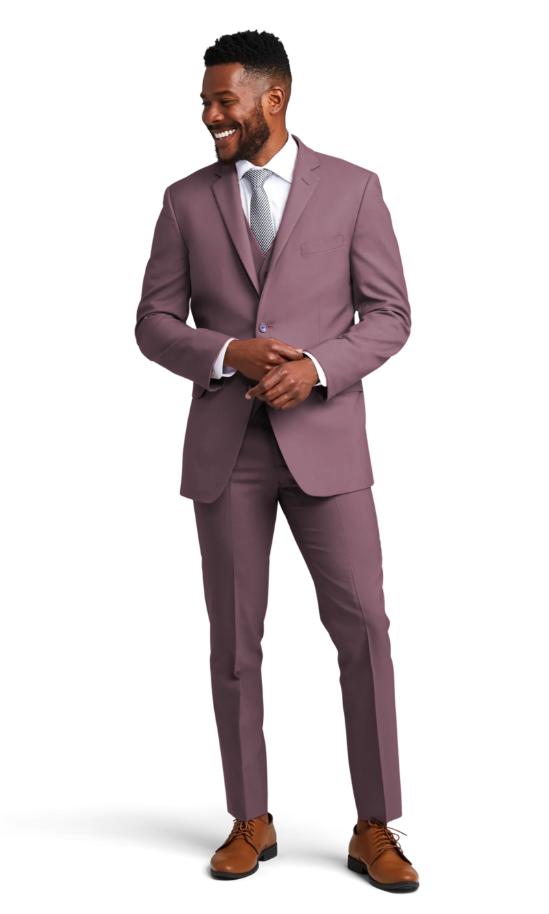 mens pink 3 piece suit