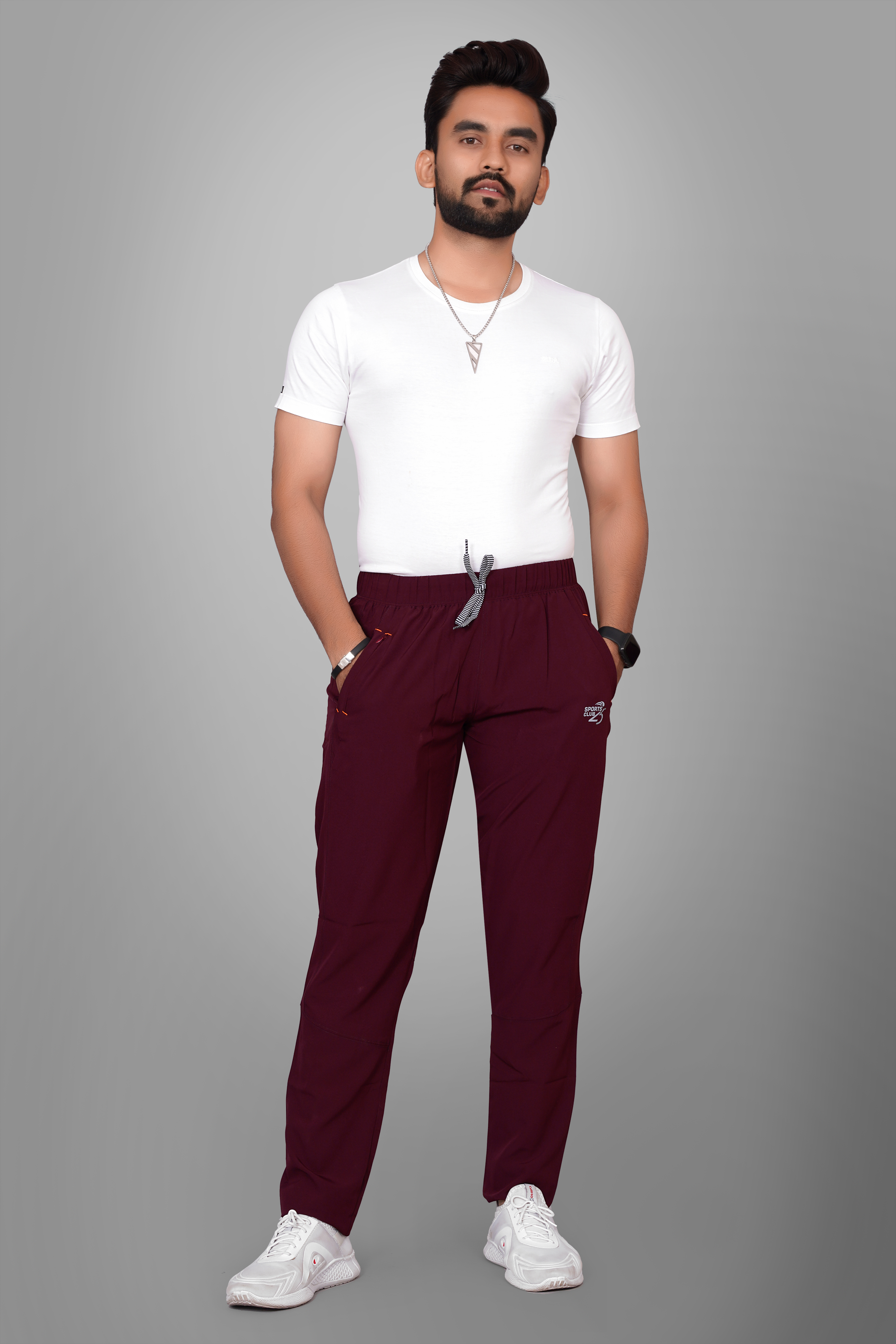 mens maroon track pants in india