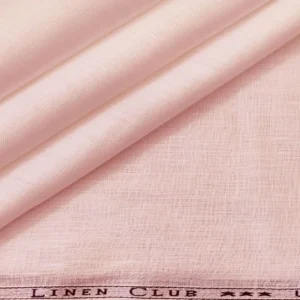 Linen Club Men's Linen Unstitched Shirt Fabric (Pink)
