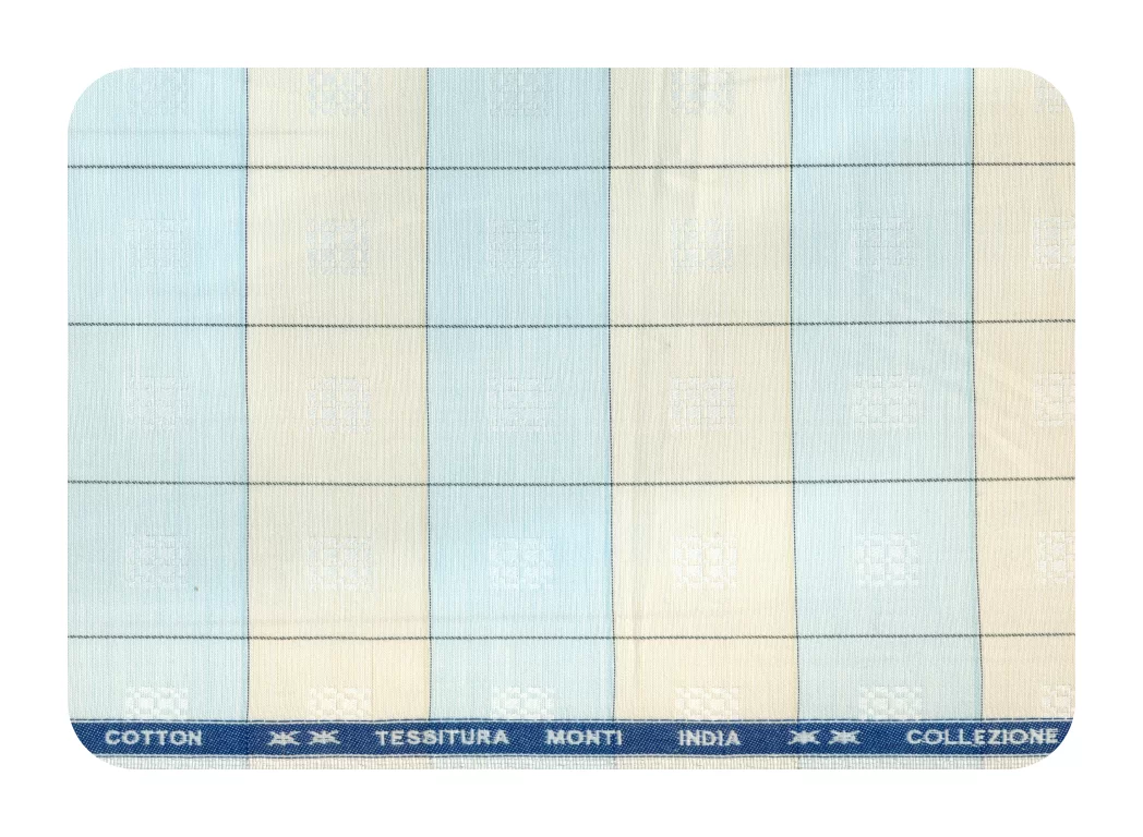Tessitura Monti Mens Combo of Shirt & Trouser Fabric Set (White/Blue) - Image 5