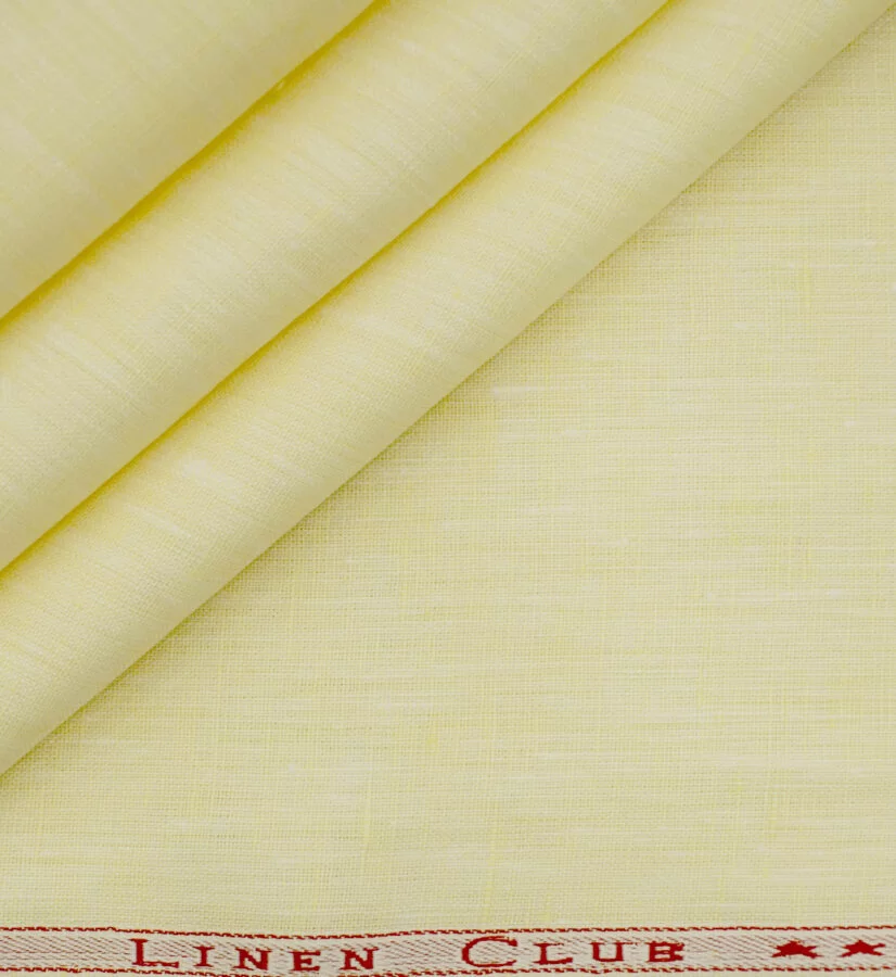 Linen Club Mens Beige Linen Unstitched Shirt Fabric - Image 3