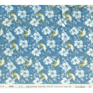 Giza Classe Mens Unstitched Cotton Printed Shirt Fabrics (Sky Blue)