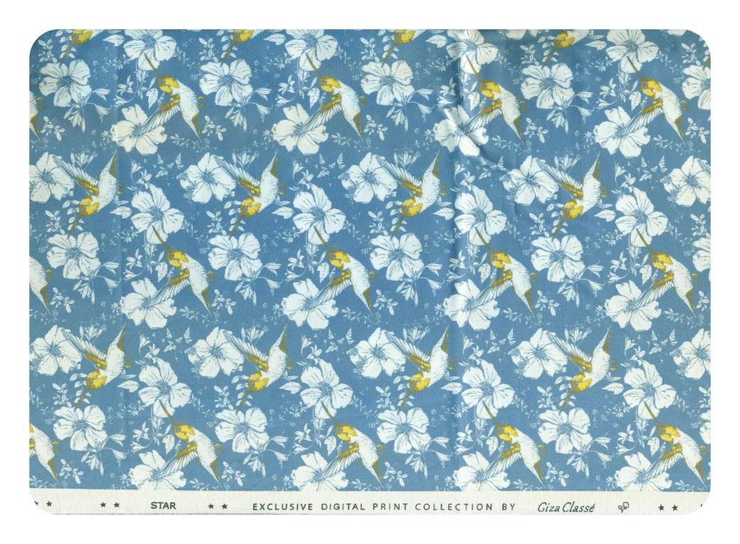 Giza Classe Mens Unstitched Cotton Printed Shirt Fabrics (Sky Blue)
