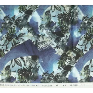 Giza Classe Mens Unstitched Cotton Printed Shirt Fabrics (Blue)