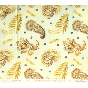 Giza Classe Mens Unstitched Cotton Printed Shirt Fabrics (Yellow)