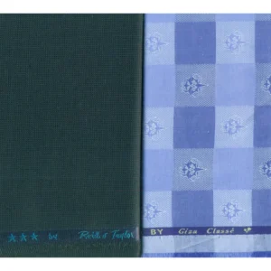 Reid & Taylor Mens Combo of Shirt & Trouser Fabric Set (Sky Blue/Blue)
