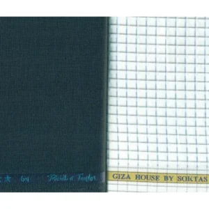 Reid & Taylor Mens Combo of Shirt & Trouser Fabric Set (White/Blue)