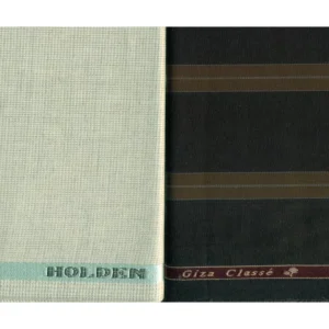 Giza Classe Mens Combo of Shirt & Trouser Fabric Set (Coffee/Cream)