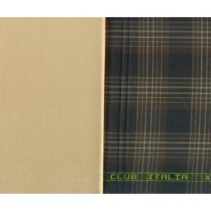 Club Italia Mens Combo of Shirt & Trouser Fabric Set (Coffee/Cream)