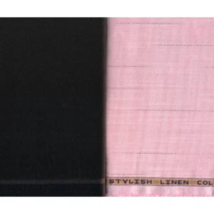 Cloth Zones Mens Combo of Shirt & Trouser Fabric Set (Pink/Maroon)