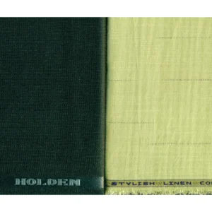 Cloth Zones Mens Combo of Shirt & Trouser Fabric Set (Green)