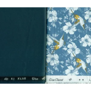 Giza Classe Mens Combo of Shirt & Trouser Fabric Set (Sky Blue/Blue)