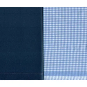 Cloth Zones Mens Combo of Shirt & Trouser Fabric Set (White/Blue)