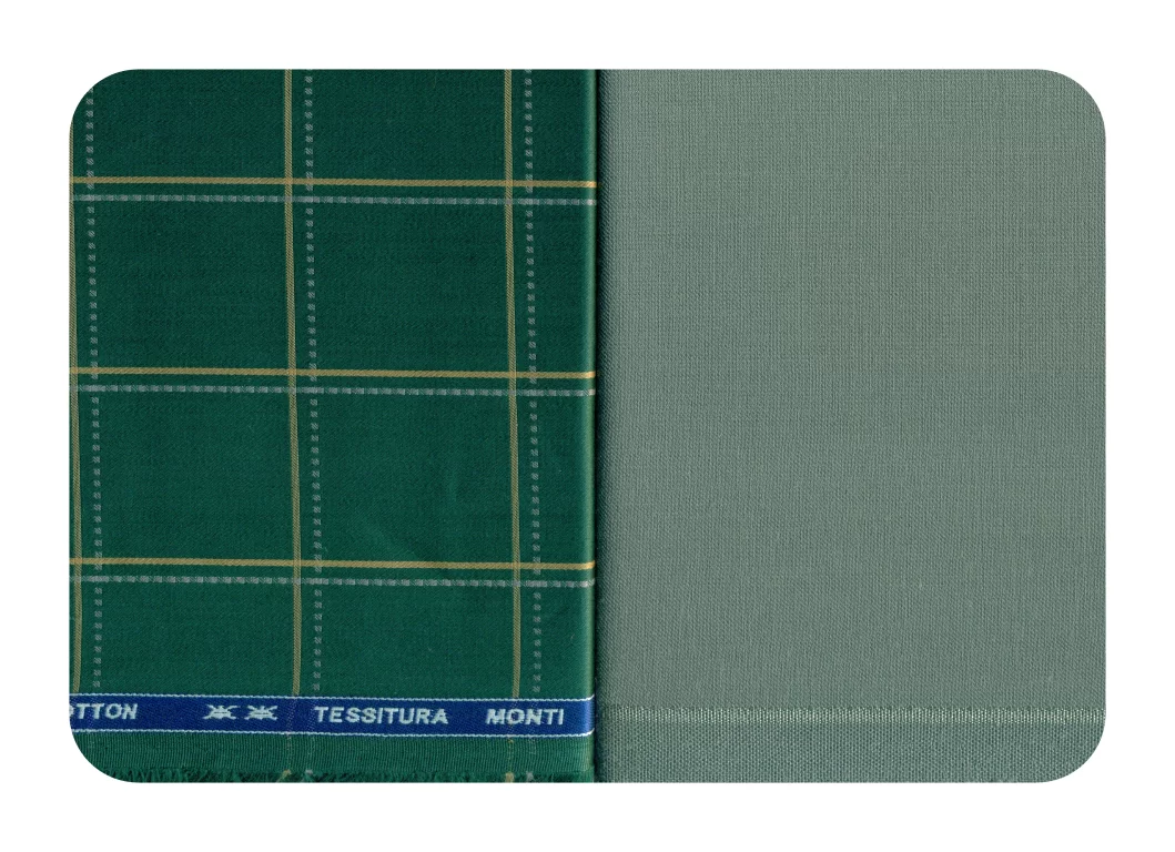 Tessitura Monti Mens Combo of Shirt & Trouser Fabric Set (Green/Pista)