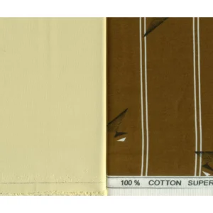 Mens Combo of Shirt & Trouser Fabric Set (Coffee/Cream)