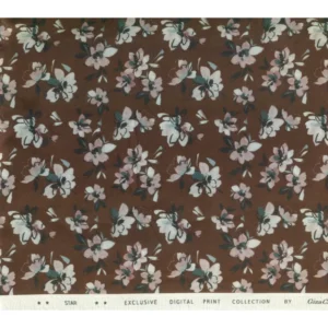 Giza Classe Mens Unstitched Cotton Printed Shirt Fabrics (Brown)